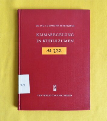 Klimaregelung in Kühlräumen - Edmund Altenkirch - 1953 - Verlag Technik DDR