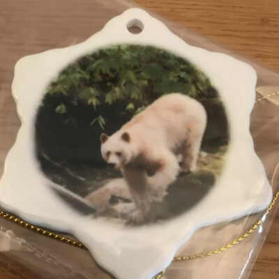 3DRose Porzellan Schneeflocke. Memories Eisbär Angeln Geschenk Christbaumschmuck