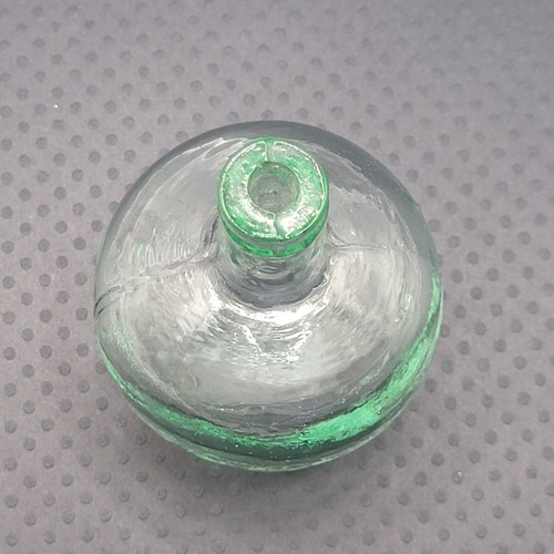 Green Tint Miniature Clear Glass Bottle Jug Balloon Stem Vase Decorative - Picture 18 of 23