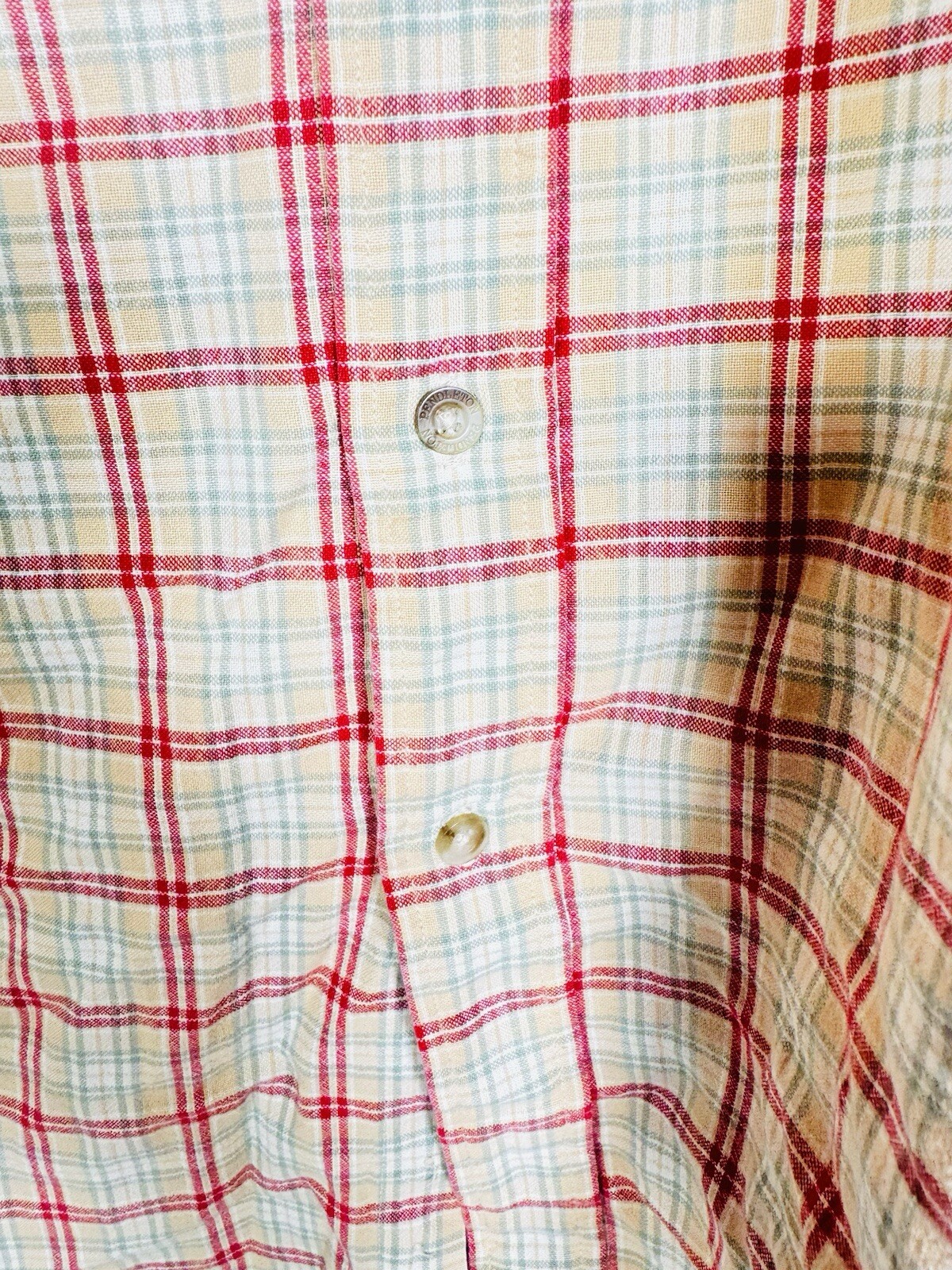 Pendleton Button Down Shirt Mens Medium Tan & Red… - image 5