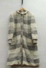 Vintage Hilda Ltd Pure Wool Parka Coat Jacket Womens Xs Striped Made Iceland