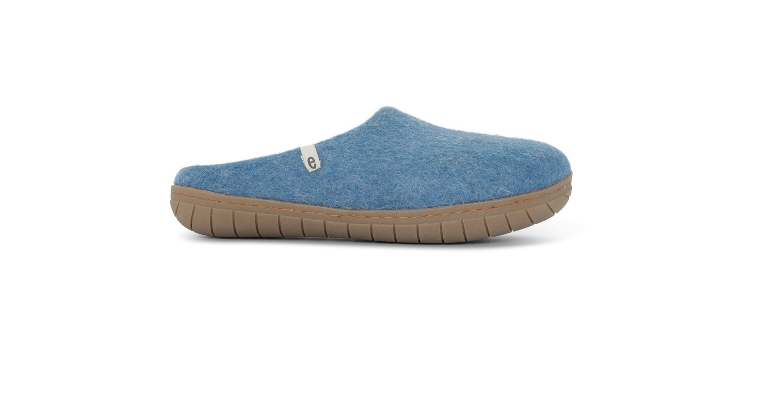SAOLA egos pantofola feltro slip on semplice suola in gomma in lana di pecora blu mare
