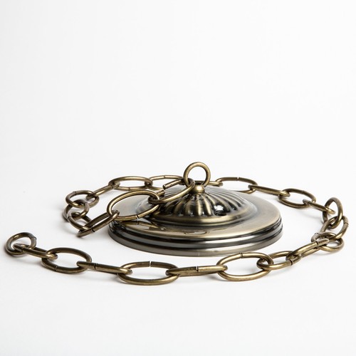 5 Inch Ceiling Plate and Chain for Glass Tin Star Light Fixtures - Picture 3 of 3