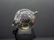 Genuine Pool Of Light Sterling Silver 925 Floral Orb Pendant Component 1 Piece