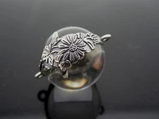 Genuine Pool Of Light Sterling Silver 925 Floral Orb Pendant Component 1 Piece