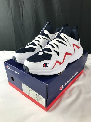 Champion Classic Shoes Size 7Y White Navy Style Ripple A