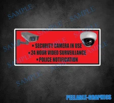 (2) Security Camera in Use Home Surveillance Video Decal Sticker Warning Sign
