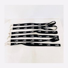 NEW Lot/Set of 6 Ultimate Ears Black Necklace Fabric Lanyard for ID Badge