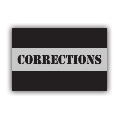 Thin Silver Line Corrections Flag Sticker Decal - Weatherproof - prison