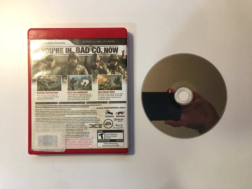 Battlefield Bad Company [Greatest Hits] PS3 (PlayStation 3, 2008) Box & Disc - Image 2 of 4