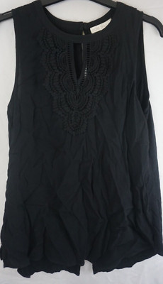 Pale Sky  Quin Keyhole Crochet Sleeveless Stretch Fix Top NWTags Free Shipping