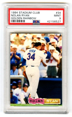 NOLAN RYAN~RARE POP31~1994 STADIUM CLUB GOLDEN RAINBOW PSA-9 MINT INSERT CARD#34