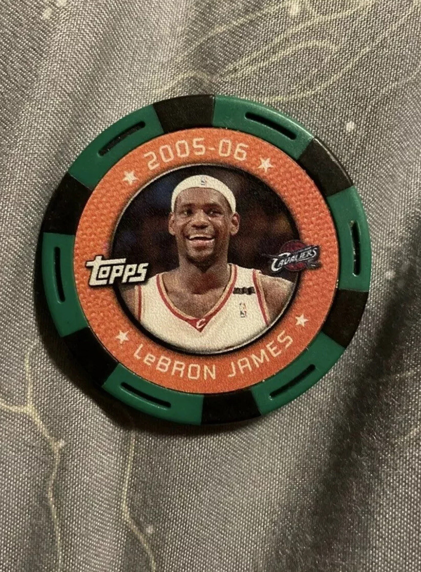 20052006 Topps NBA Poker Chip Lebron James Green Rarity eBay