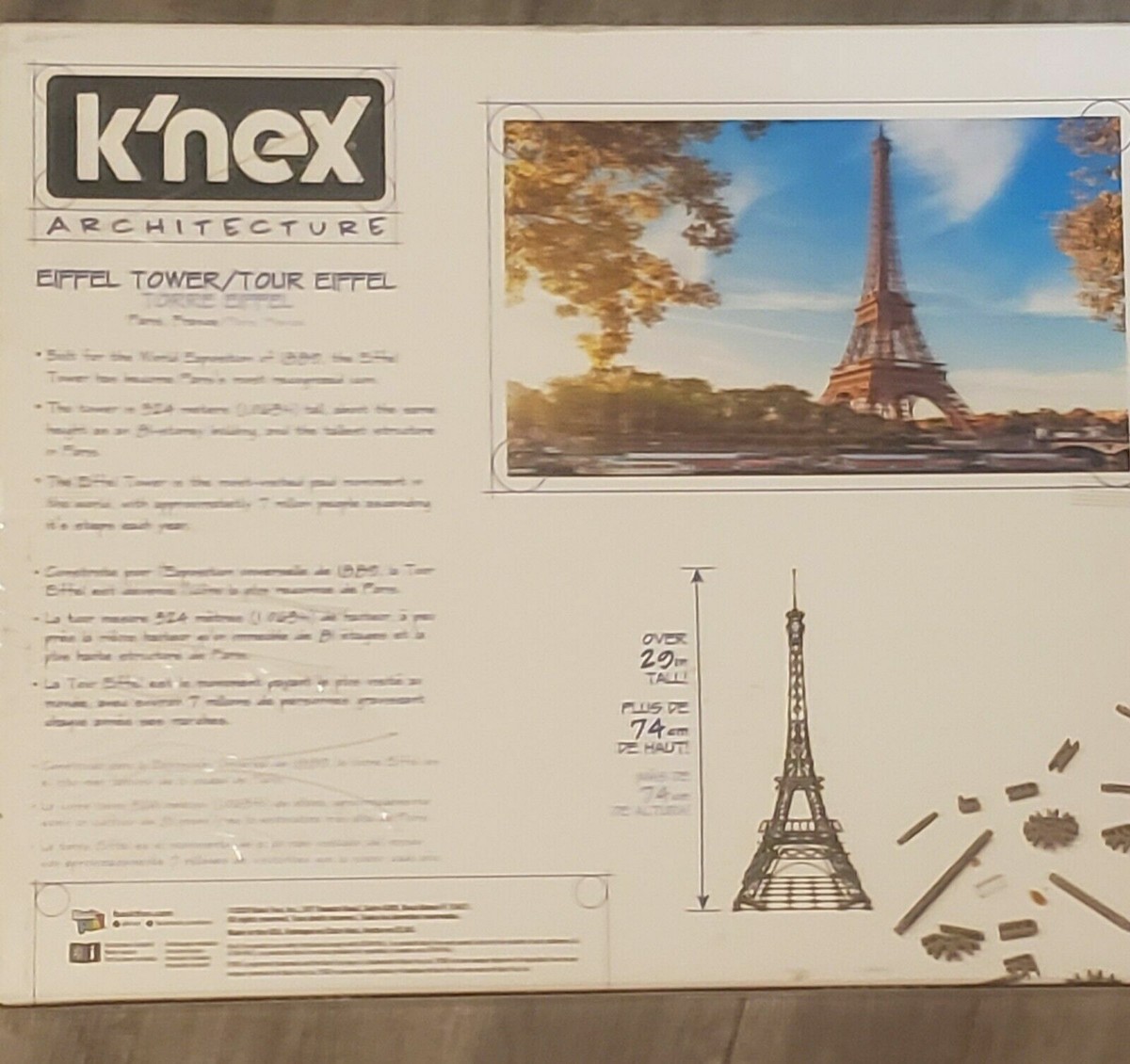 KNEX Architecture: Eiffel Tower Building Set 1462 Pieces | eBay