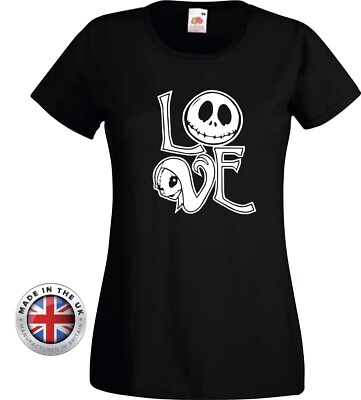 Nightmare before Christmas Tshirt JACK + SALLY 'LOVE' Unisex, Damen Fit T-Shirt