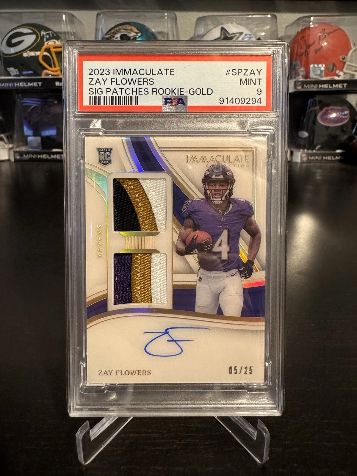 Zay Flowers Panini Immaculate Collection Immaculate Signature Patches Rookie #SPZAY Gold