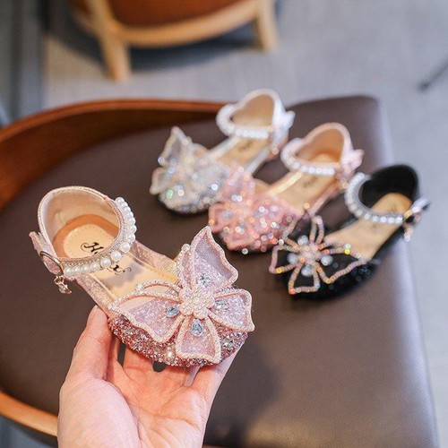 Princess sandals for girls, a flat and comfortable shoe with sparkling stones - Picture 7 of 19