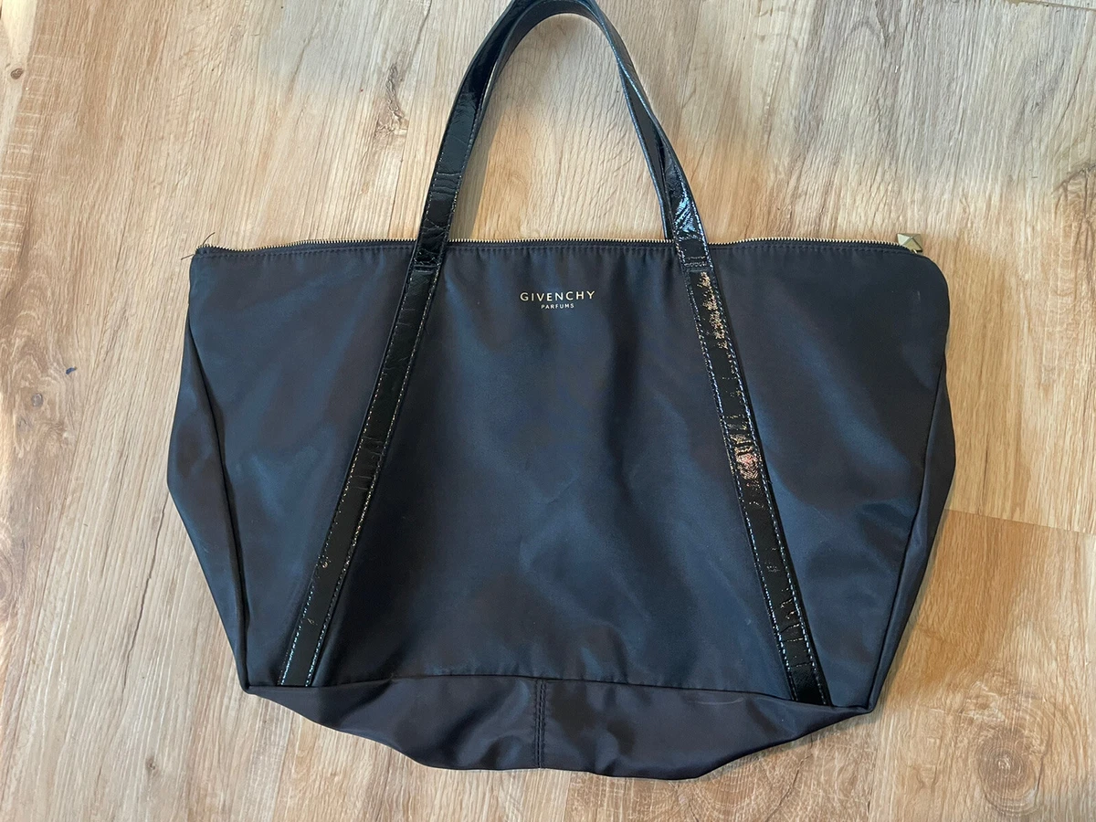 Givenchy Parfums Tote Bag Black Two Handle Black Patent Luxury Faux Leather