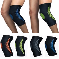 Men Stripe Elastic Knee Leg Warmer Pad Outdoor Sports Running Cycling Protector