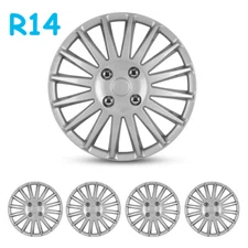 14" Set Of 4 Wheel Hub Caps Cover Replacement fits R14 Tire & Steel Rim Silver