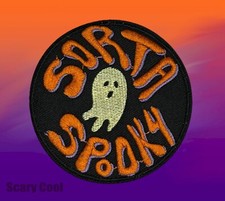 New Sorta Spooky Ghost Spirit Halloween Gothic Embroidered Biker Iron On Patch
