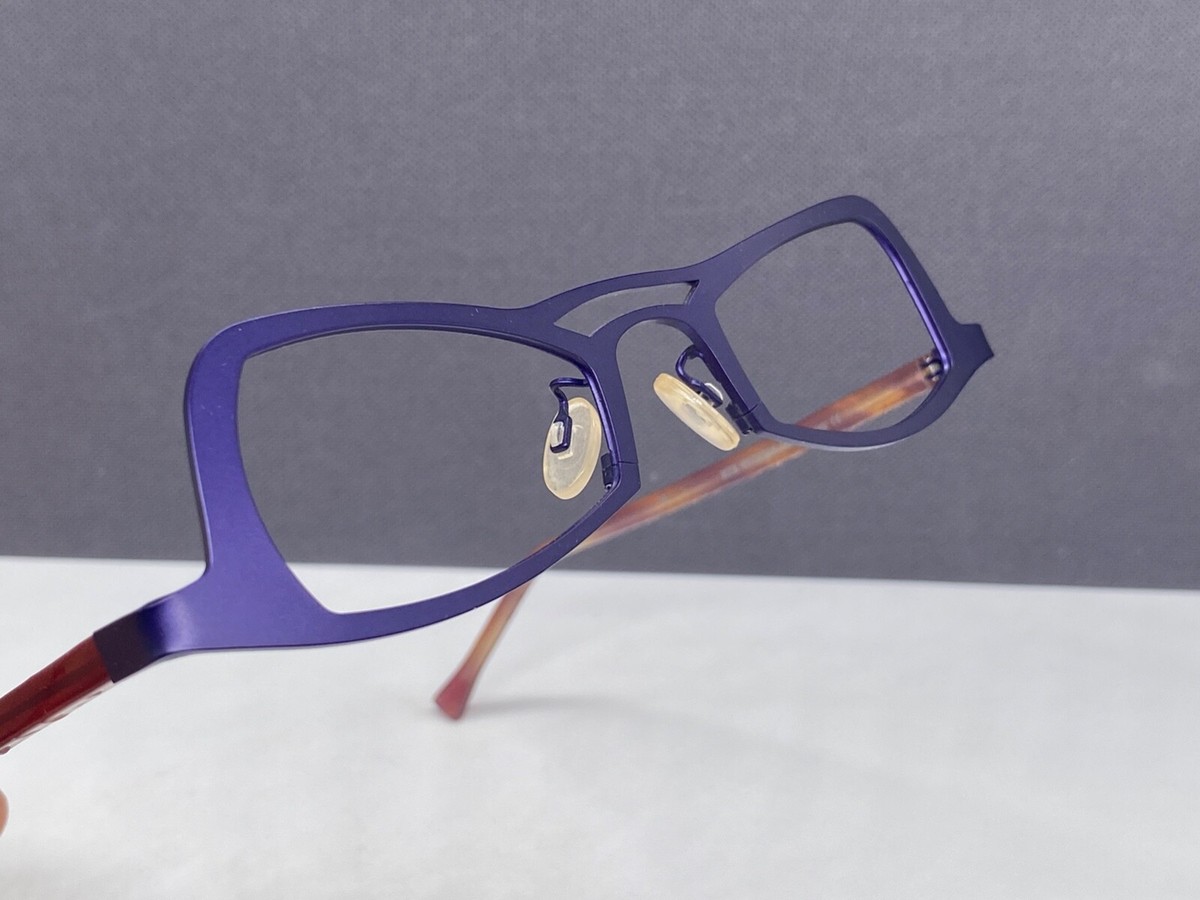 THEO Eyeglasses Frames woman Purple Angular Diamond Rectangular