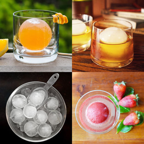 SET Eismaschine Große Würfel Runde Schale Formen Whisky Kugel Cocktails Silikon M/L - Bild 19 von 34