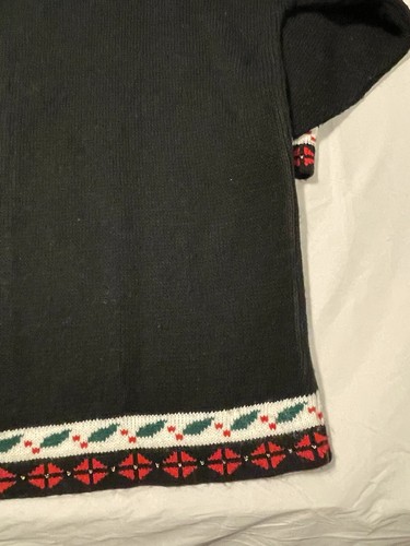 Vintage Nutcracker Christmas Cardigan Sweater Women's XL Black Button Front USA - Picture 19 of 19
