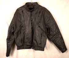 Guide Gear Black Leather Motorcycle Jacket Men's MED rockabilly Biker jacket