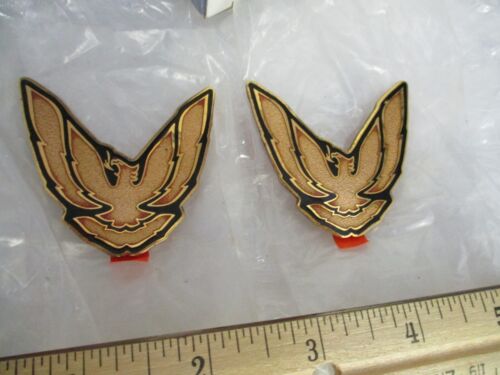NOS original GM Trans Am Formula Firebird Recaro black & gold sail panel EMBLEMS - Picture 2 of 3
