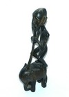 Man Riding Elephant Carved Wood African Folk Art Sculpture