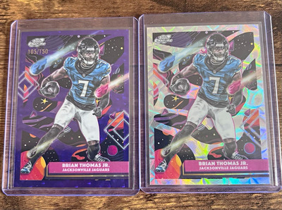 2025 Topps Cosmic Brian Thomas Jr. Jags - Purple Nebula /150 & Nucleus 2 Cards