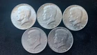 kennedy silver half dollar  Five Coin Lot 1967 -1976 BU and circulated
