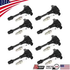 8PCS Ignition Coil UF551+Spark Plug Set For Infiniti 07-16 Nissan 4.0 5.6L V8 US