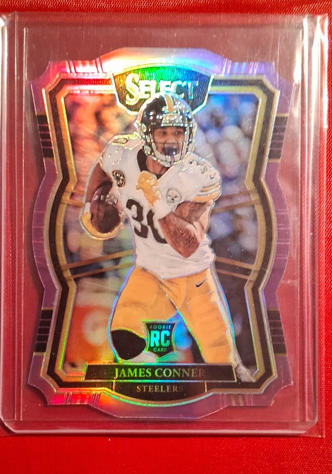 2017 Panini Select - Premier Level Die-Cut James Conner #196 Purple Prizm /75 