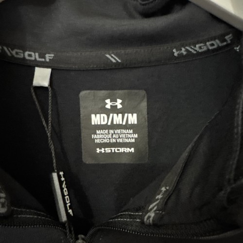 UNDER ARMOUR GOLF MENS UA STORM MIDLAYER BREATHABLE ½ ZIP Medium Black/Grey - Picture 5 of 6