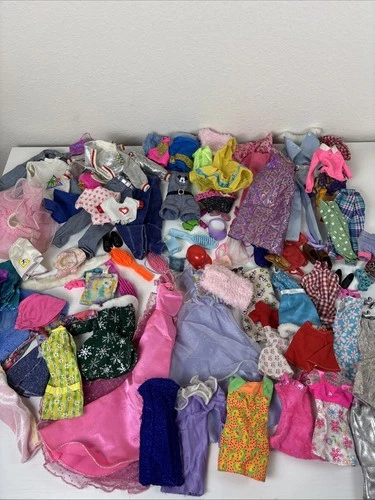 Vintage BARBIE &Friends 80s 90s Tagged Genuine Clothes Lot Accessories Shoes Hat