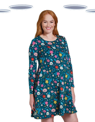 Ex Frugi Women s Maternity Dress - Nichole 3/4the sleeve Jersey Green (Defect)