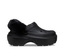 CROCS 208546-001-BLACK STOMP LINED CLOG Slippers Women AI26