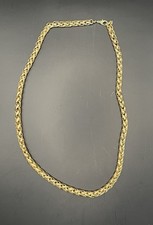 Gold Tone Textured Rope Chain Necklace 23 Lobster Clasp Fashion