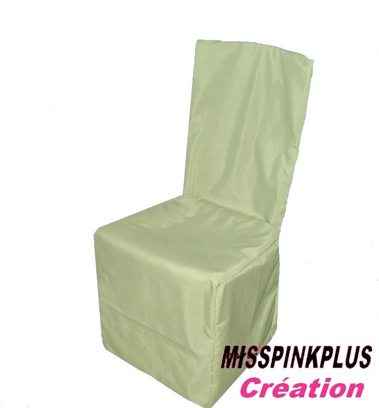 Housse de chaise tissu ameublement sauge pour masquer usure des sieges