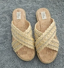 Crown Vintage Women's  Woven Strap Sandals Sz 8