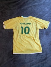Vintage Brazil Rivaldo Jersey Unknown Size Mens Small Youth Yellow