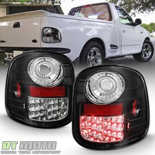 Black 1997-2003 Ford F-150 F150 Flareside Lumiled Led Tail Lights Brake Lamps