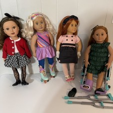 Lot of 3 Our Generation Dolls -1 Journey Doll all 18", wheelchair crutches cast