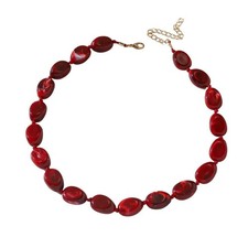 Chunky Beaded Choker Statement Necklace for Women - Acrylic Large Oval Waterd...