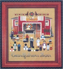 Told in a Garden GRANDFATHERS BARN Cross Stitch Chart ~ Amish people / country