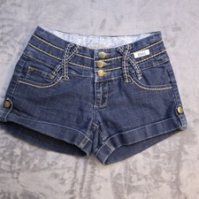 Boom Boom Jeans Short Women 1 Short Shorts Denim Dark Wash Blue Preppy Juniors