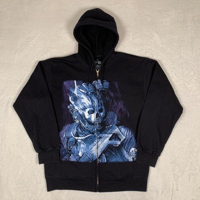 Call Of Duty Ghost Hoodie Mens Medium Black Zip Ripple Junction Task Force 141