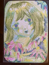 Carte Art ACEO Forêt Nymphe Fée Jardin Magique Floral Abstrait Anime Fantaisie